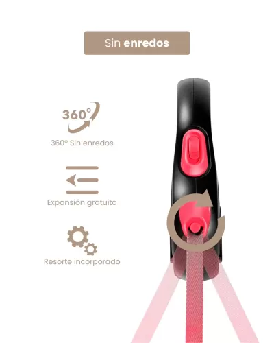 Correa perro extensible y flexible para adiestramiento y paseo