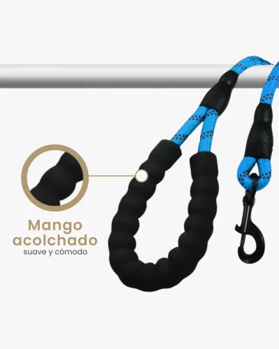Correa perro con mango acolchado
