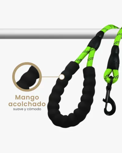 Correa perro con mango acolchado