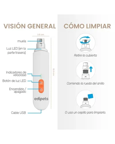 Lima de uñas electrica para perros y gatos