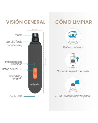 Lima de uñas electrica para perros y gatos