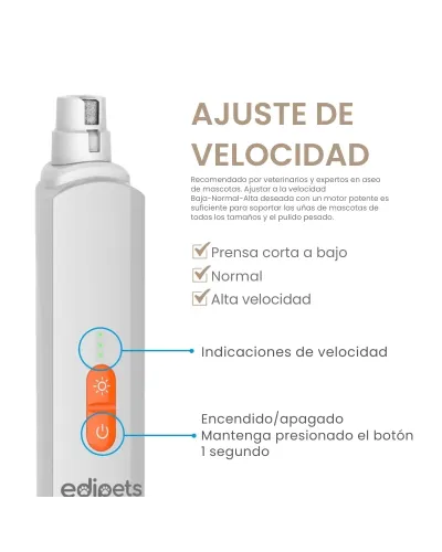 Lima de uñas electrica para perros y gatos