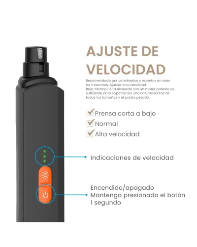 Lima de uñas electrica para perros y gatos