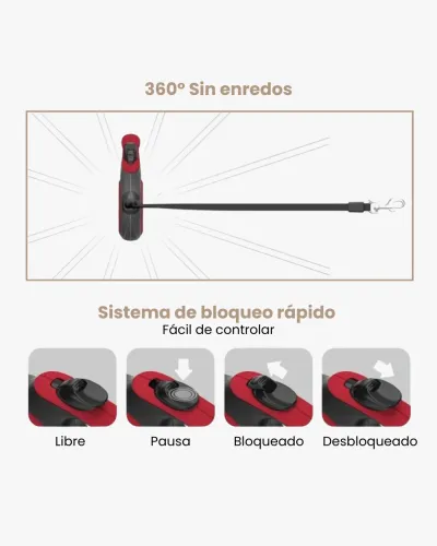Correa Perro Extensible, 5 metros